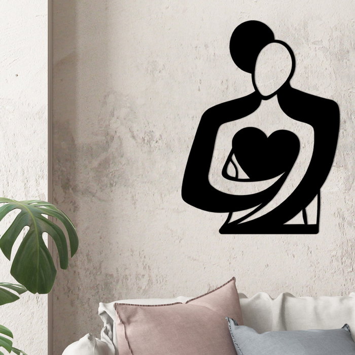 Wallity Love Escultura de Pared en Metal Negro